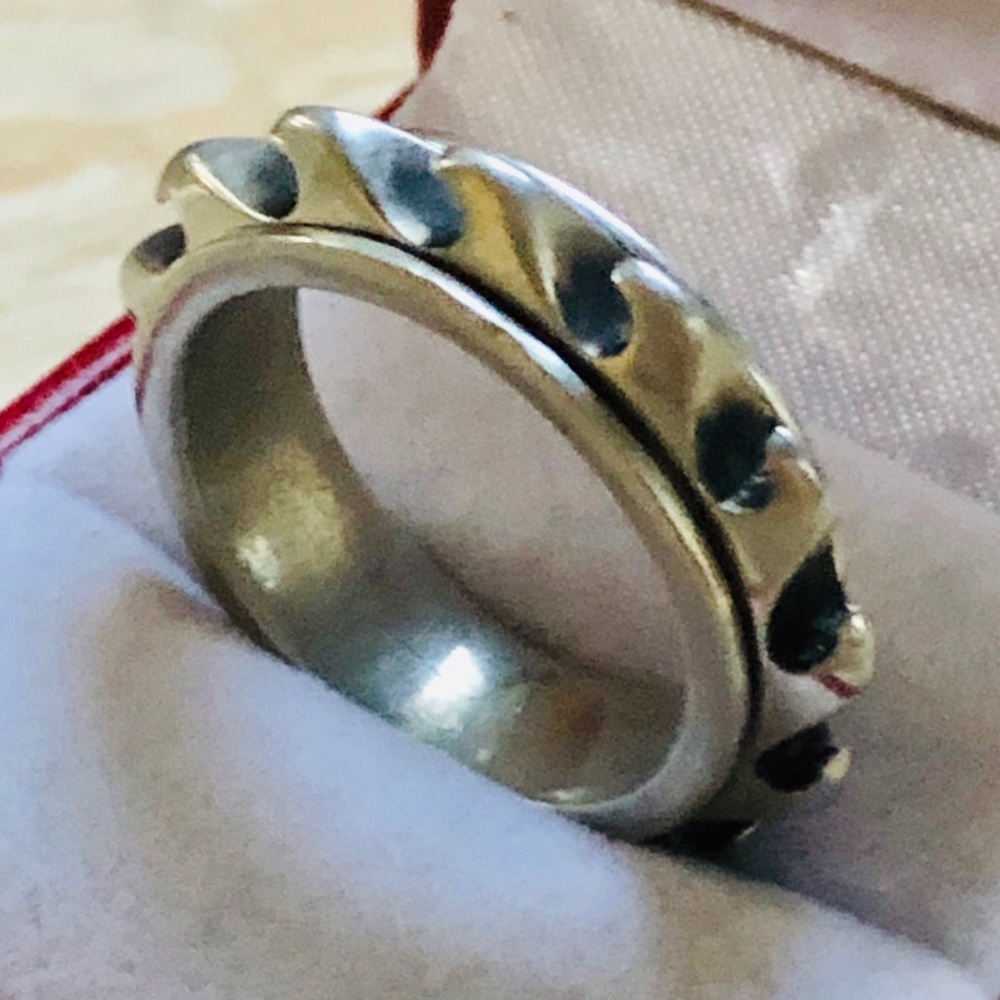 Mens Gear Stainless Steel Spinner Ring Size 10
